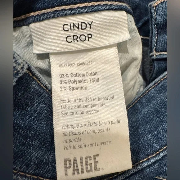 Paige Cindy Cropped Denim Jeans - Picture 5 of 6